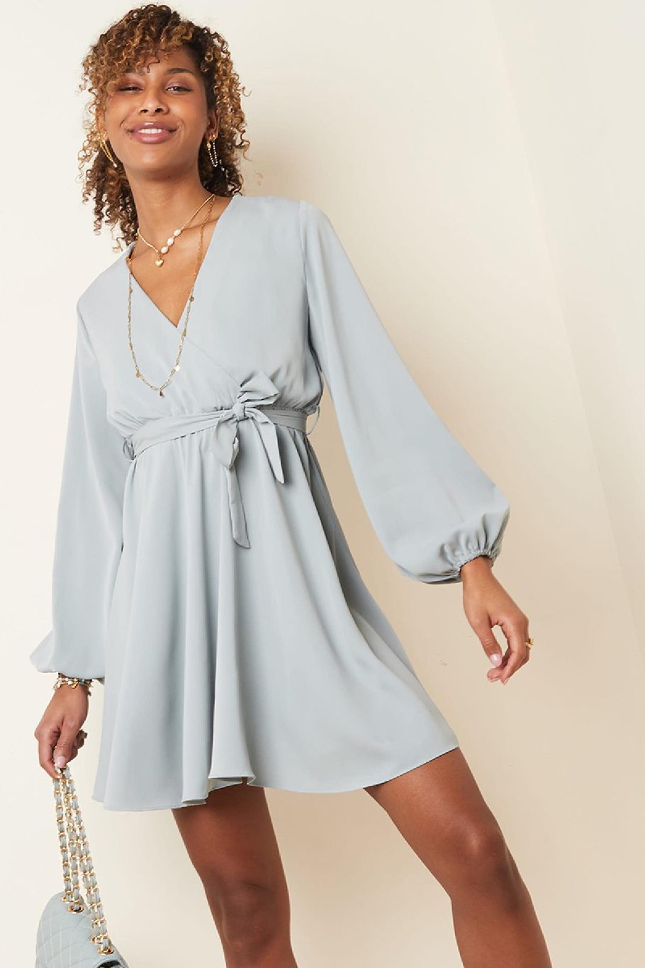 Chiffon-Kleid Rosa M Bild2